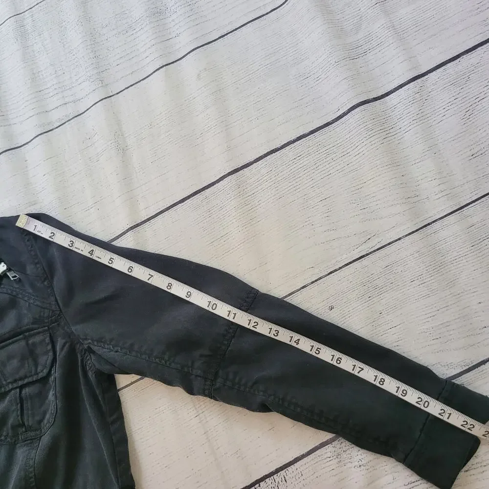 Anorak Size S Women's Surplus Utility Jacket Lightweight Black Zip Drawstring - Picture 6 of 10
